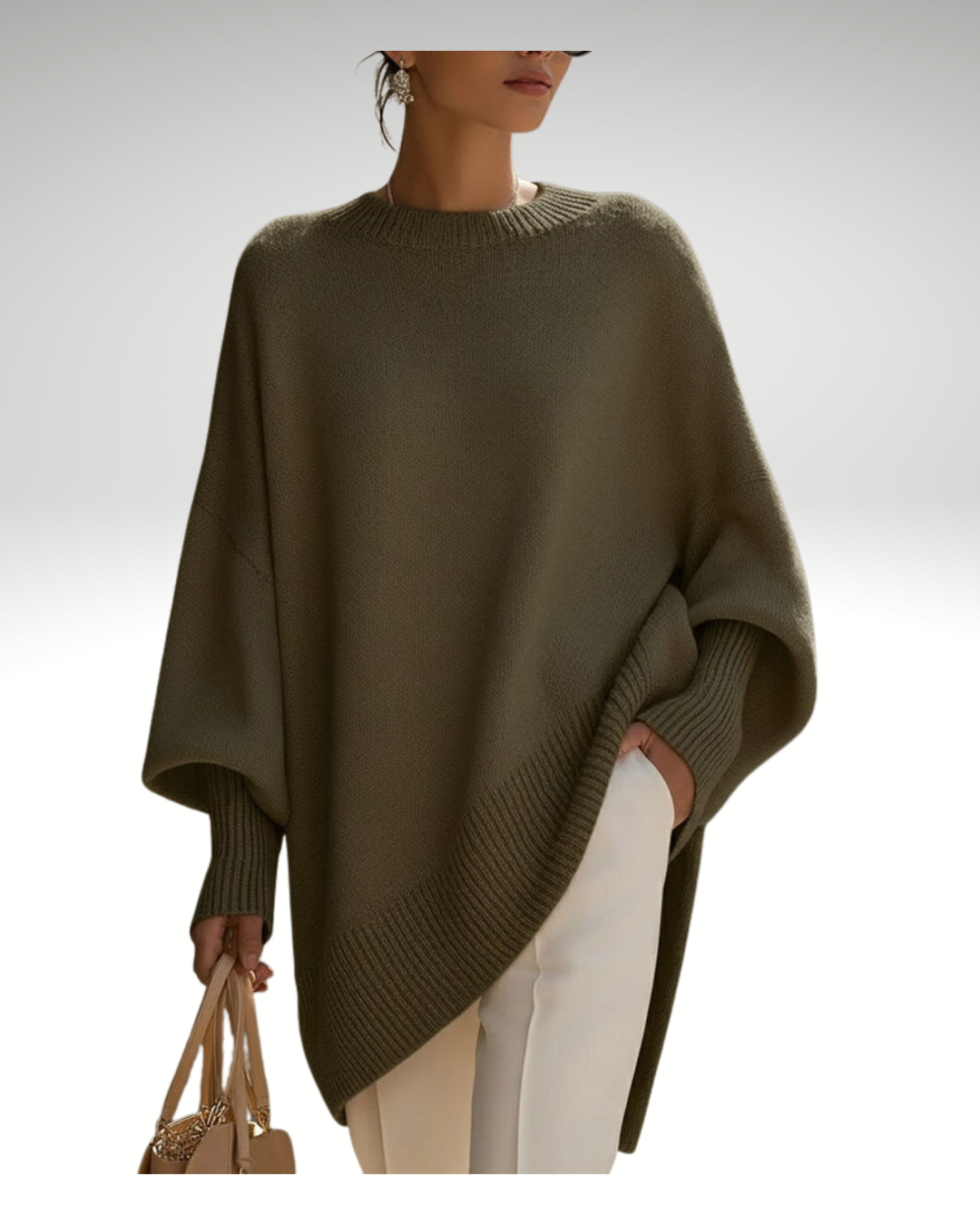 Thick Round Neck Women’s Loose Knitted Pullover Sweater